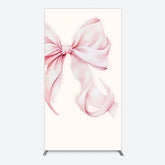 Aperturee - Aperturee Sweet Pink Bow Simple Happy Birthday Rectangle Backdrop